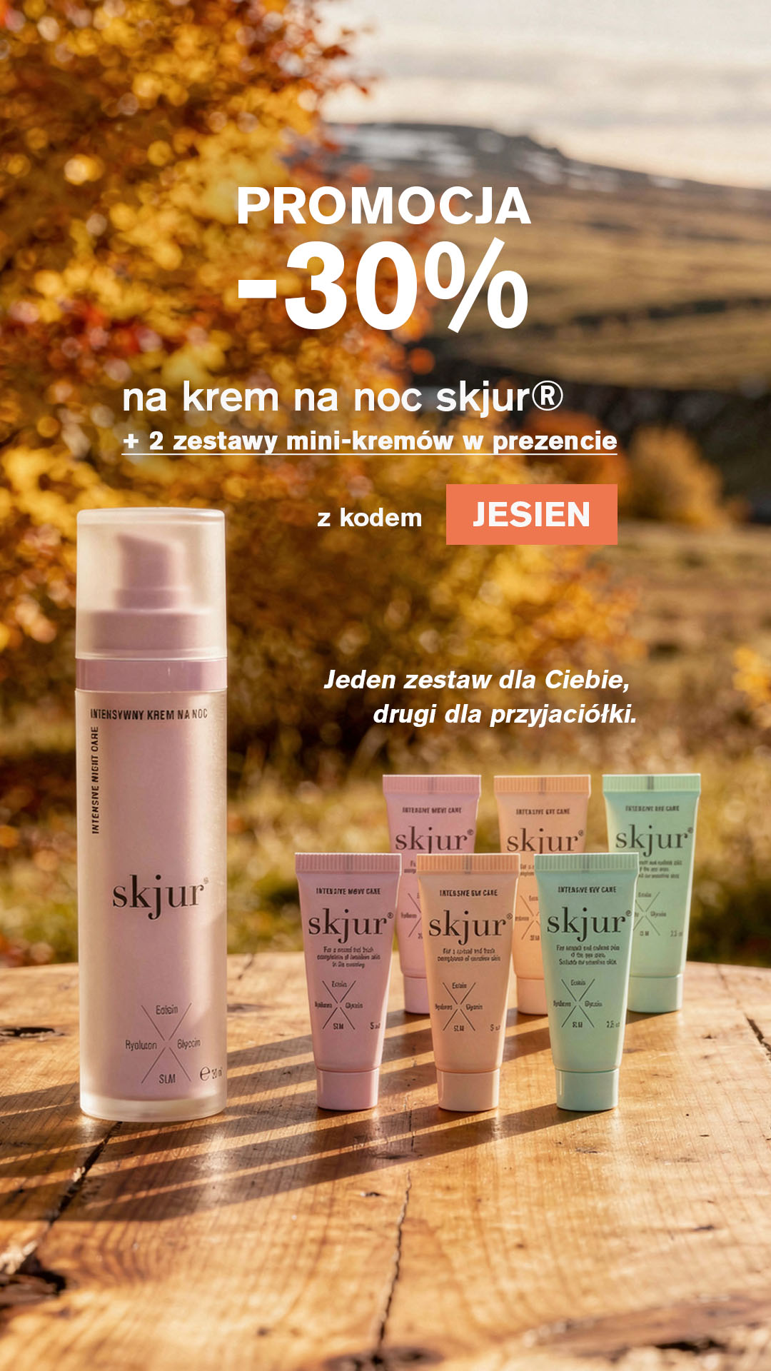 skjur® intensywny krem na noc - 50 ml + 2 zestawy mini-kremów w prezencie